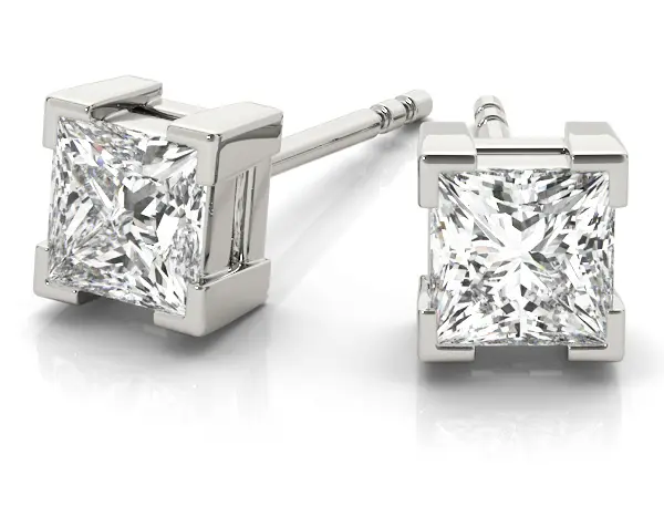 Princess Shape match pair diamond Studs